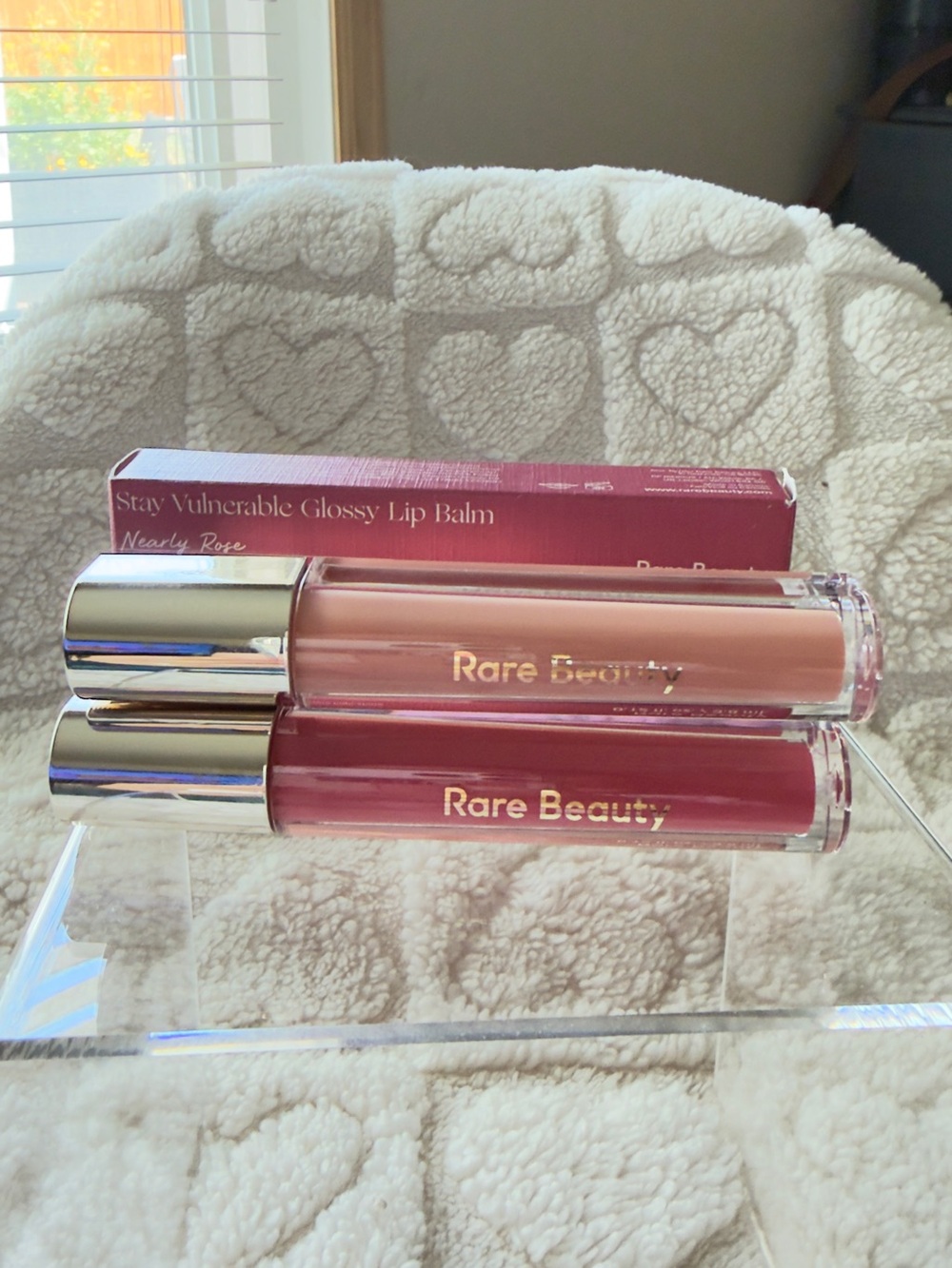 Rare Beauty Stay Vulnerable Glossy Lip Balm Duo - Nude Pink & Deep Rose
